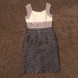 Sliver and white dress